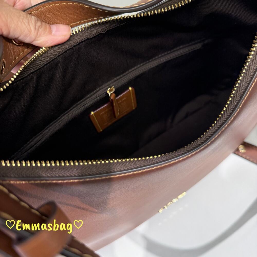 Coach Ella Shoulder Bag CDY36 smooth leather/Gold/Redwood - Picture 6 of 8